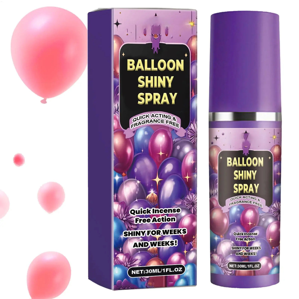 30ml High Gloss Balloon Shine Spray, Lasting Shine for Balloon Decor, Party Decoration Spray for Birthday Holiday Backdrop, Gift Vue