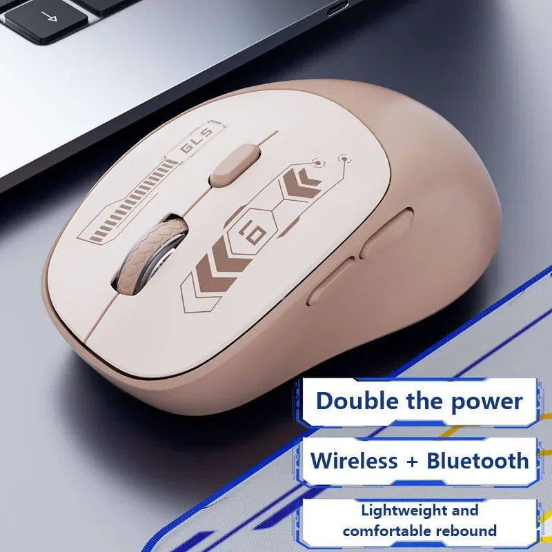 Lenovo 2.4G Wireless Bluetooth Mouse Dual Mode Rechargeable Ergonomic Office Gaming Portable Mice For iPad PC Laptop Mouse Vue Pink