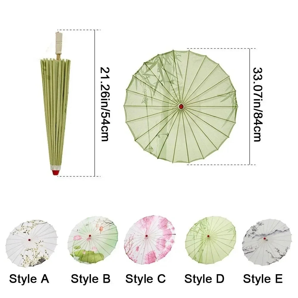 Bamboo Oil Paper Umbrella Handmade Rainproof Hanfu Umbrella Decorative Chinese Style Ancient Dance Umbrella Photograph Prop Vue