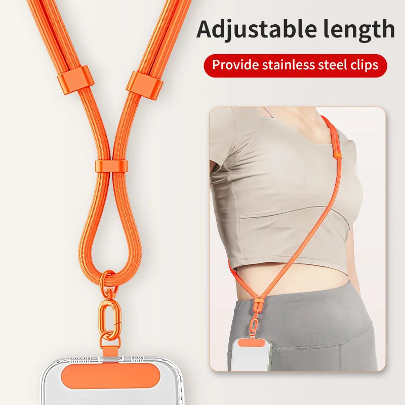Phone Lanyard Adjustable Detachable Neck Cord Outdoor Universal Crossbody Strap Card Clip for Mobile Phone Case Vue