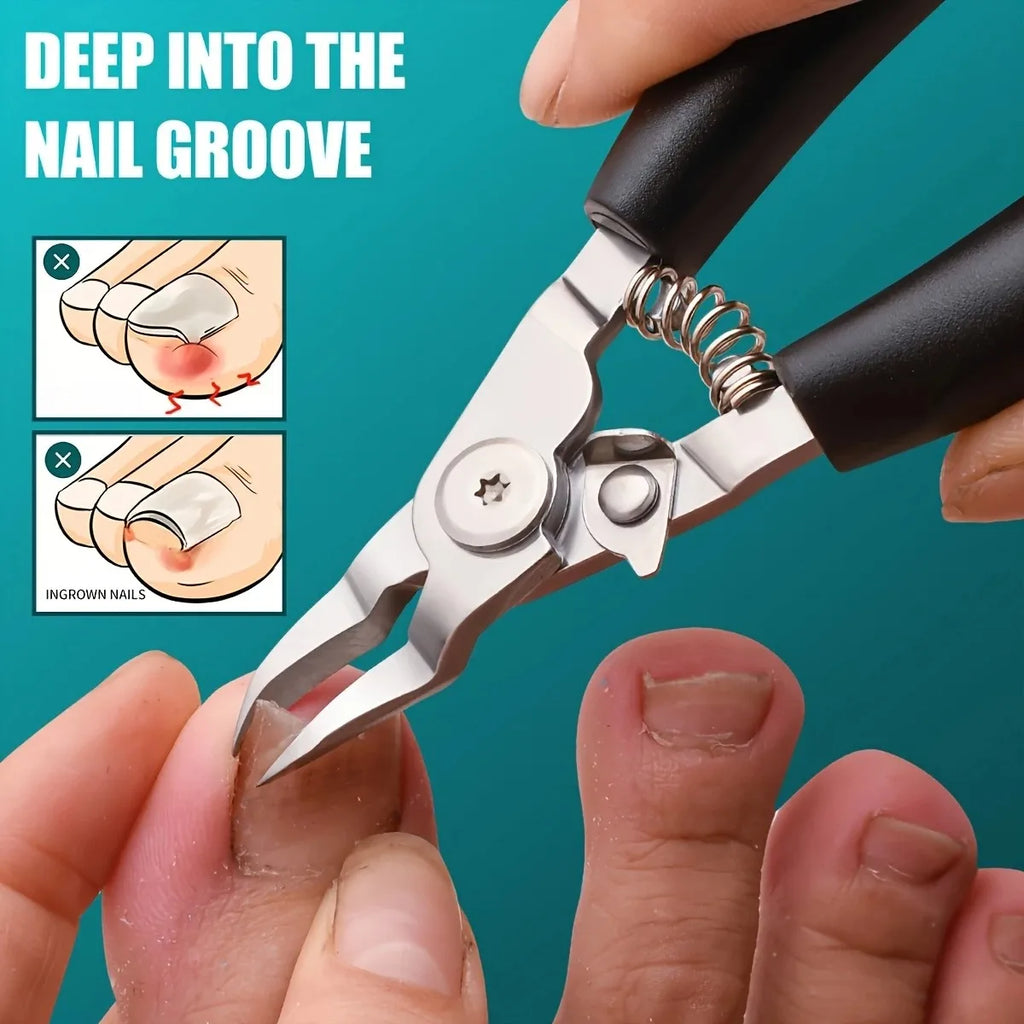 Stainless Steel Modern Concave Edge Toenail Clippers - Sharp, Curved Blade For Thick Nails, Ingrown Nail Precision Trimming, Uns Vue