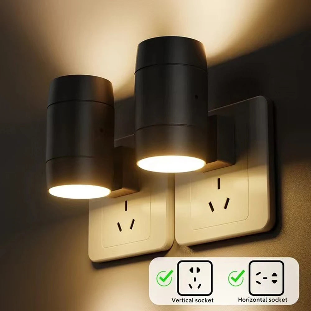 2PCS AC220V Soft Sleepy Night Light Warm White LED Lighting Auto Sensor ON/OFF Atmosphere Light for Bedroom Kids Room Kitchen Vue Default Title