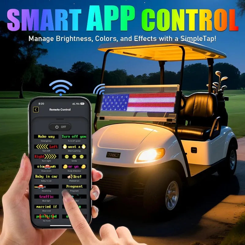 2PCS Devil Eyes Light Programmable Flexible Screen DIY Text Pattern Soft Screen LED Lights App Control for Golf Car Trucks Decor Vue
