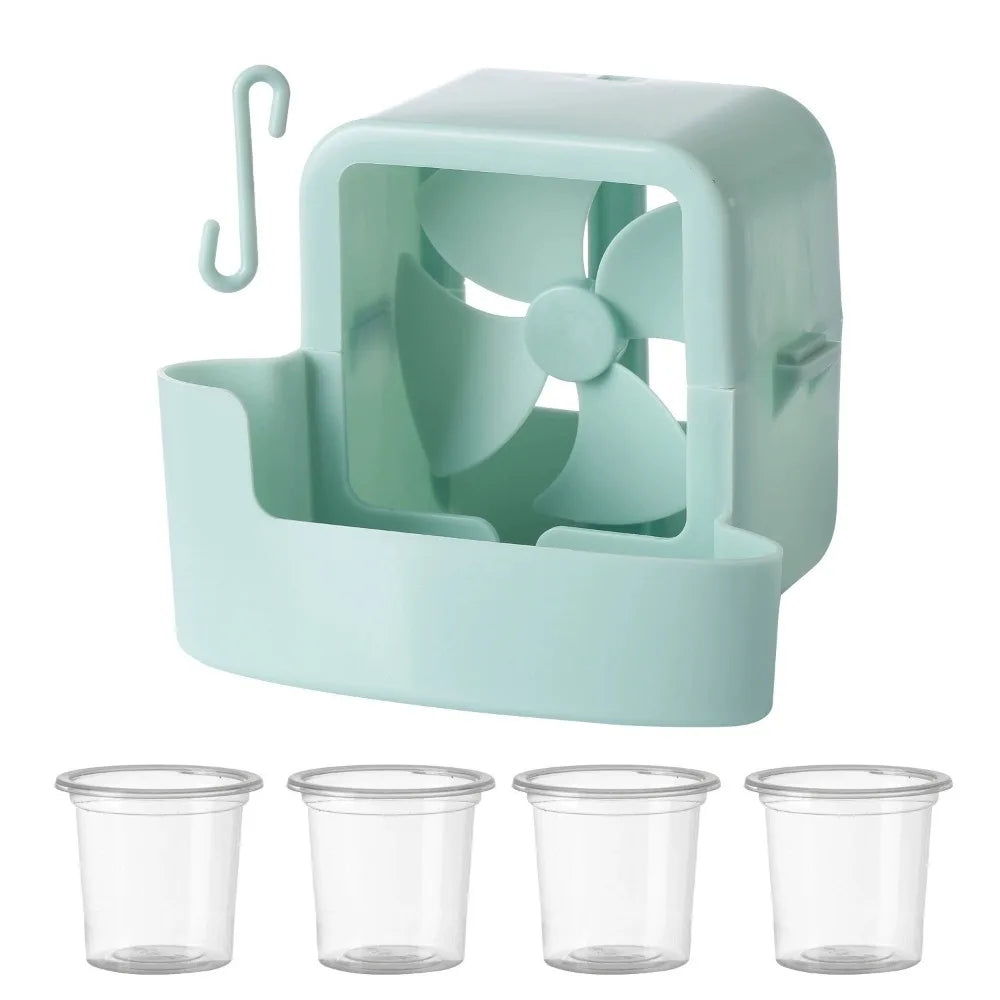 Hanging Fan Cooling Tool 4 Ice Cup Add Cubes Accessories Reusable Vue Blue