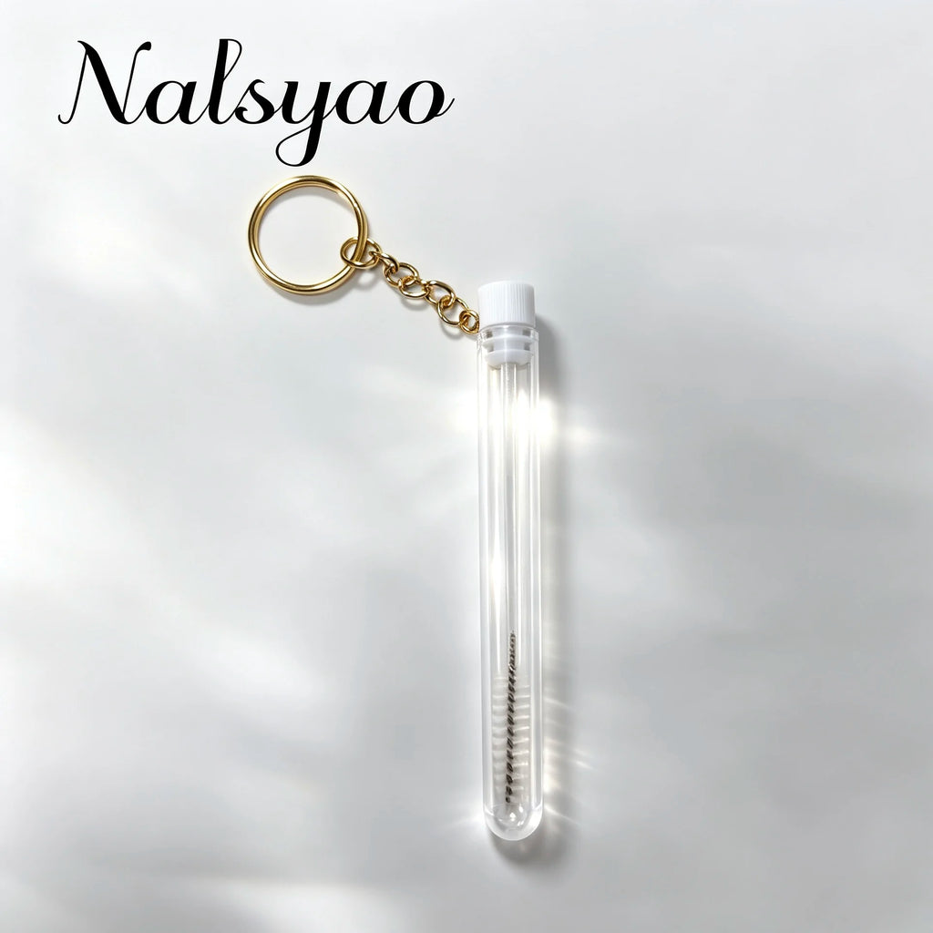Mascara Wands In Tubes Container Lash Spoolies Comb Brushes 10pcs Reusable Eyelash Brush Tubes With Gold Keychain Sparkling Lash Vue A0035-10pcs white zk