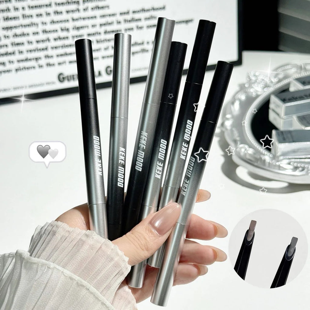 Double Ended Eyebrow Pencil Tea Brown Rotatable Eye Brow Pen Sweatproof Waterproof Smooth Lasting Beauty With Brush Makeup Tool Vue