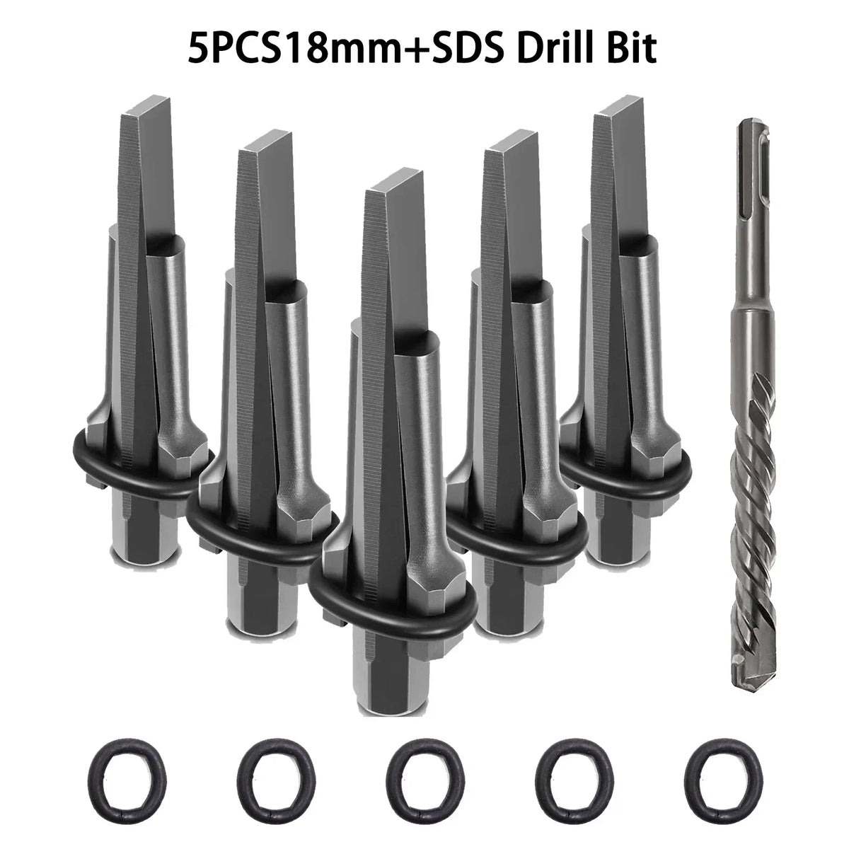 16mm Rock Splitting Wedge & Feather Shim Set + SDS Drill Bit Stone Splitting Tools Vue
