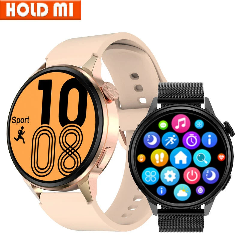 DT4+ Smart Watch Men GPS Tracker 390*390 HD Screen Bluetooth Call Voice Assistant Password Wireless Charge Women Smartwatch NFC Vue