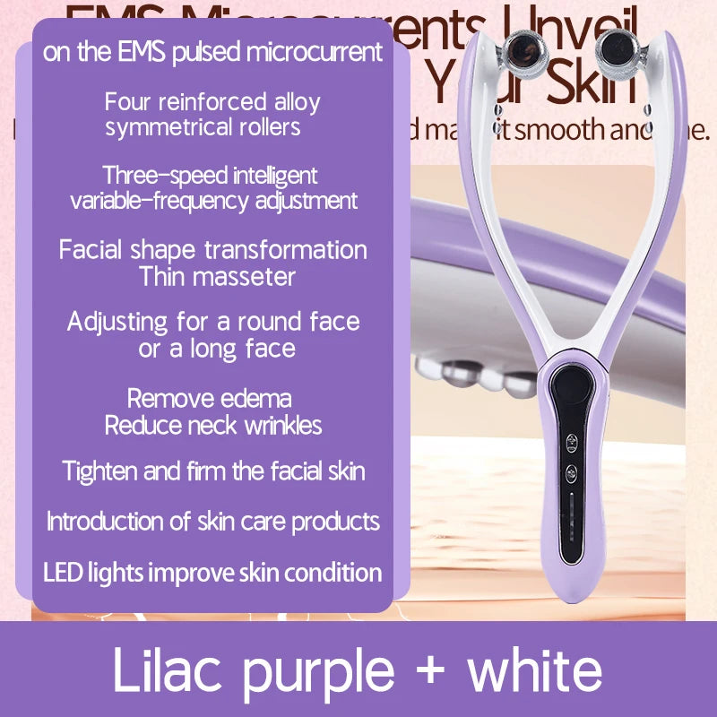 Facial beauty device Facial Massager Y Facial Lift Massager Chin Lifter Home beauty device Micro Electric Roller Vue Pruple
