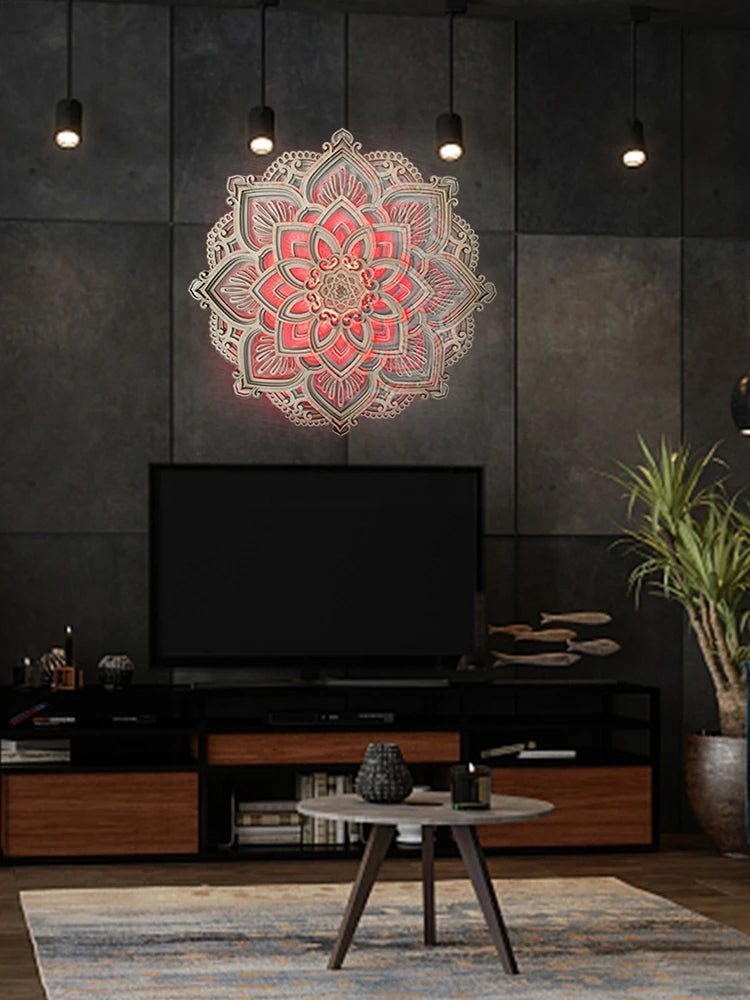 Mandala USB LED Acrylic Flower Lamp – Ambient Night Light Decor Ambient Night Light Vue