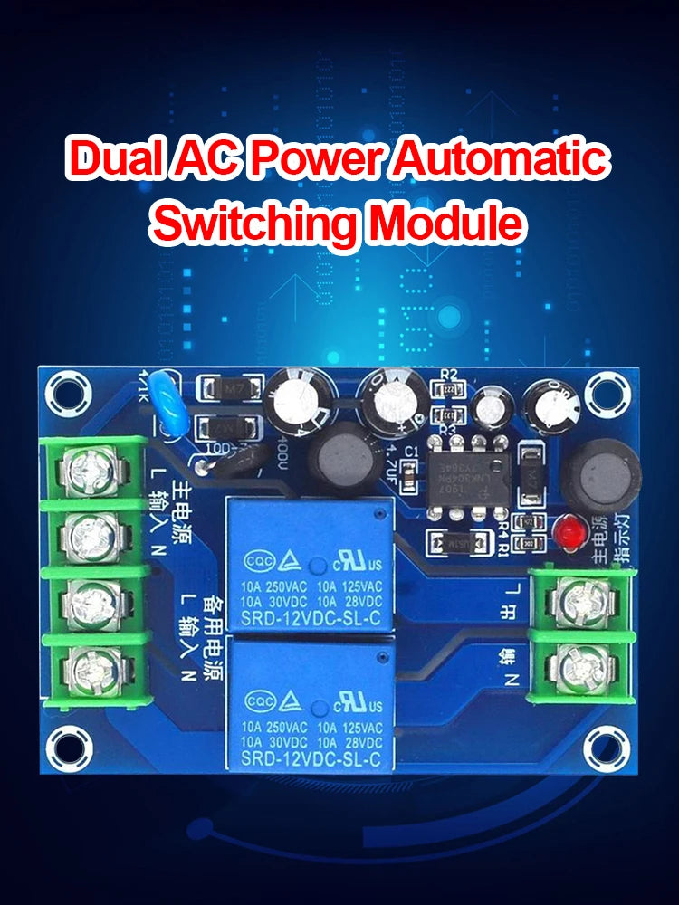 Dual AC Power Auto Switching Module 85-240V 10A Controller Power Switching Module Vue