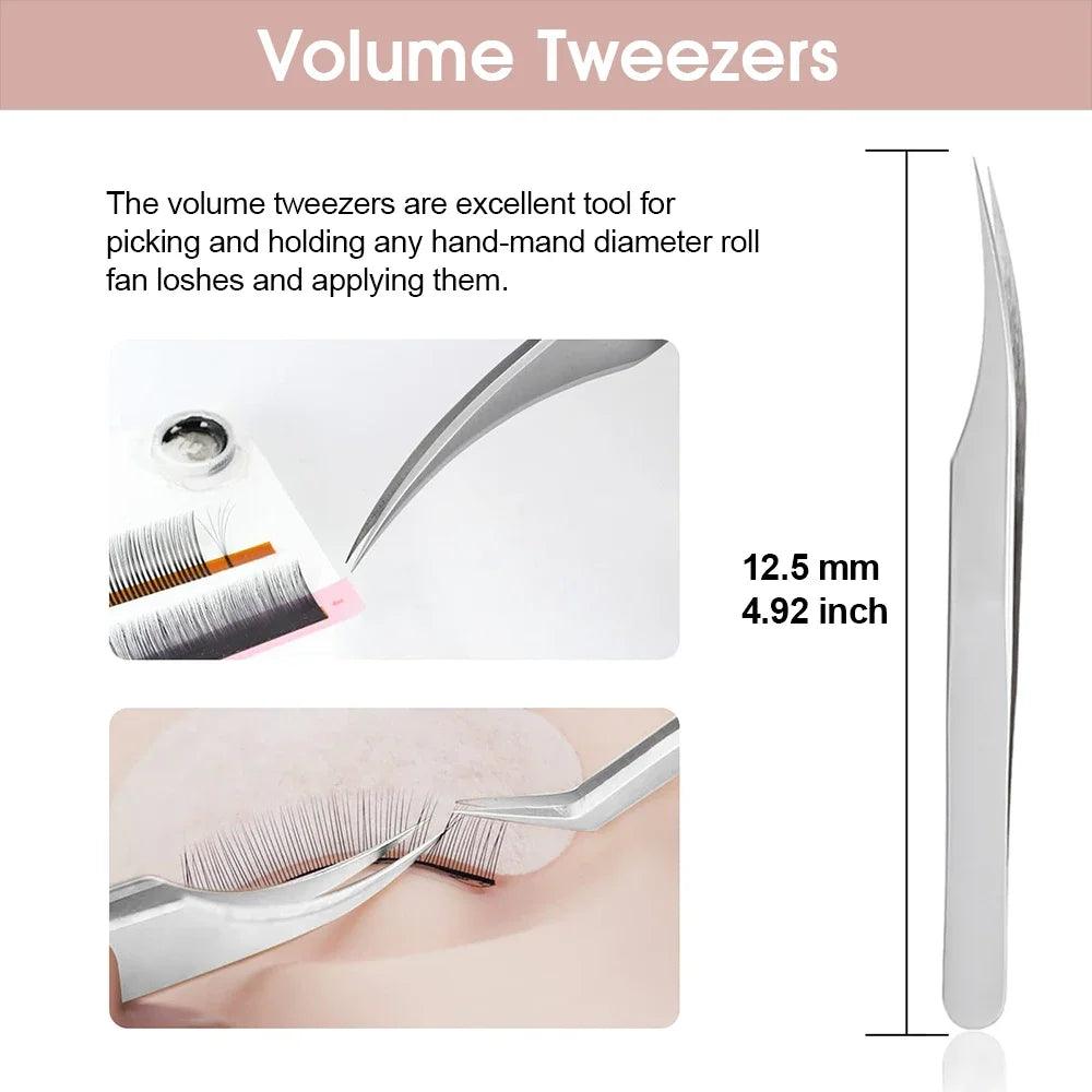 MASSCAKU 1pcs Set for Eyelash Extension Professional Tweezers Makeup Tools Easy to Use Ergonomically Comfortable to Grip Vue