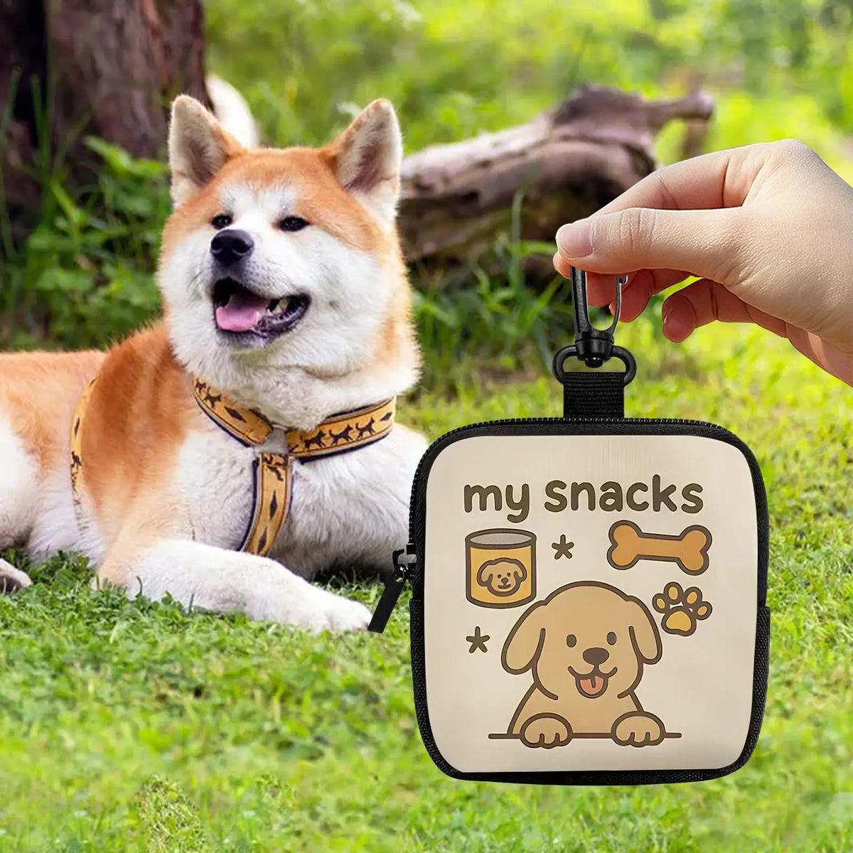 Dog Treat Pouch Semi-Transparent Snack Reward Pocket Dog Treat Bags Training Pouch for Puppy Cats Walking Hiking Camping Travel Vue
