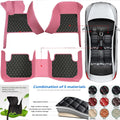 Custom PU Leather Floor Mats for BMW X6 E71 E72 F16 F86 G06 G96 Custom Car Floor Mats Vue C-black pink 2020-2023 G06G96