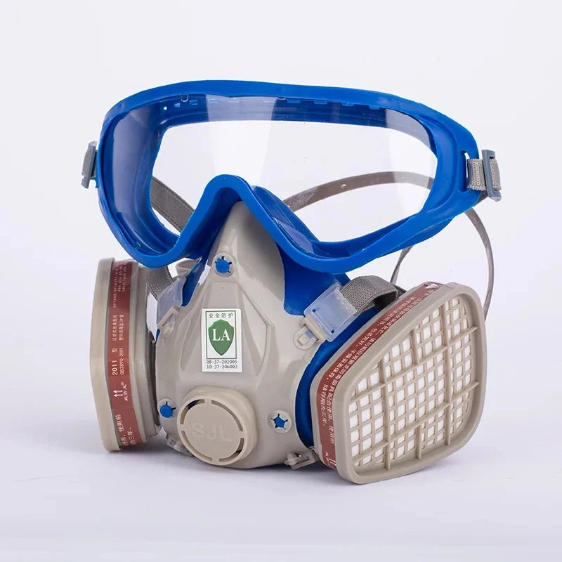 Multi-Function Gas Dust Mask With Safety Glasses Gas Respirator Filters Work Safety For Painting Pesticide Spraying Woodwork Vue