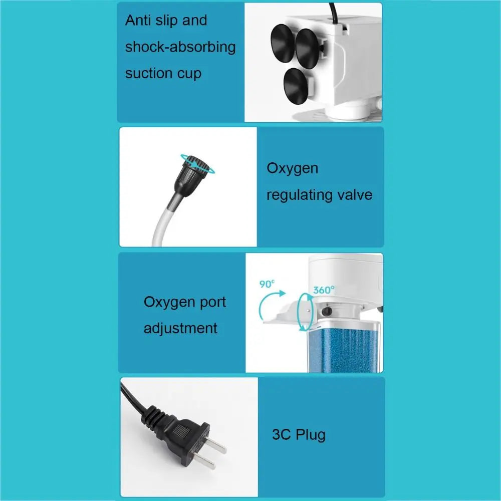 Mute Fish Tank Submersible Filter Removable Built-in Filter Suction Toilet Plastic Water Circulation Pump Water Purification Vue