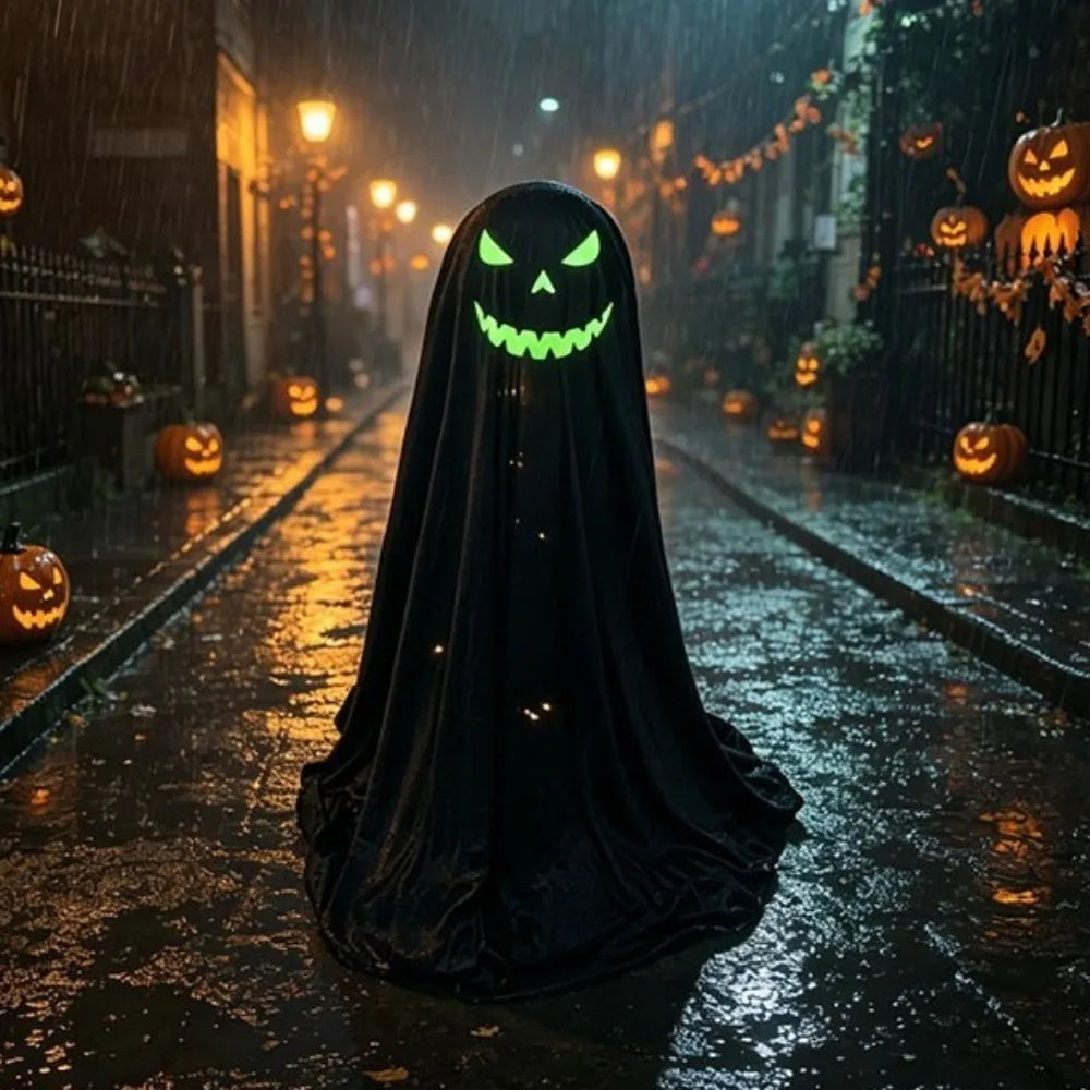 Luminous Halloween Standing Ghost Decor Adjustable Gothic Outdoor Light-up Ghost ED Lights Soft LED Lights Vue Style B