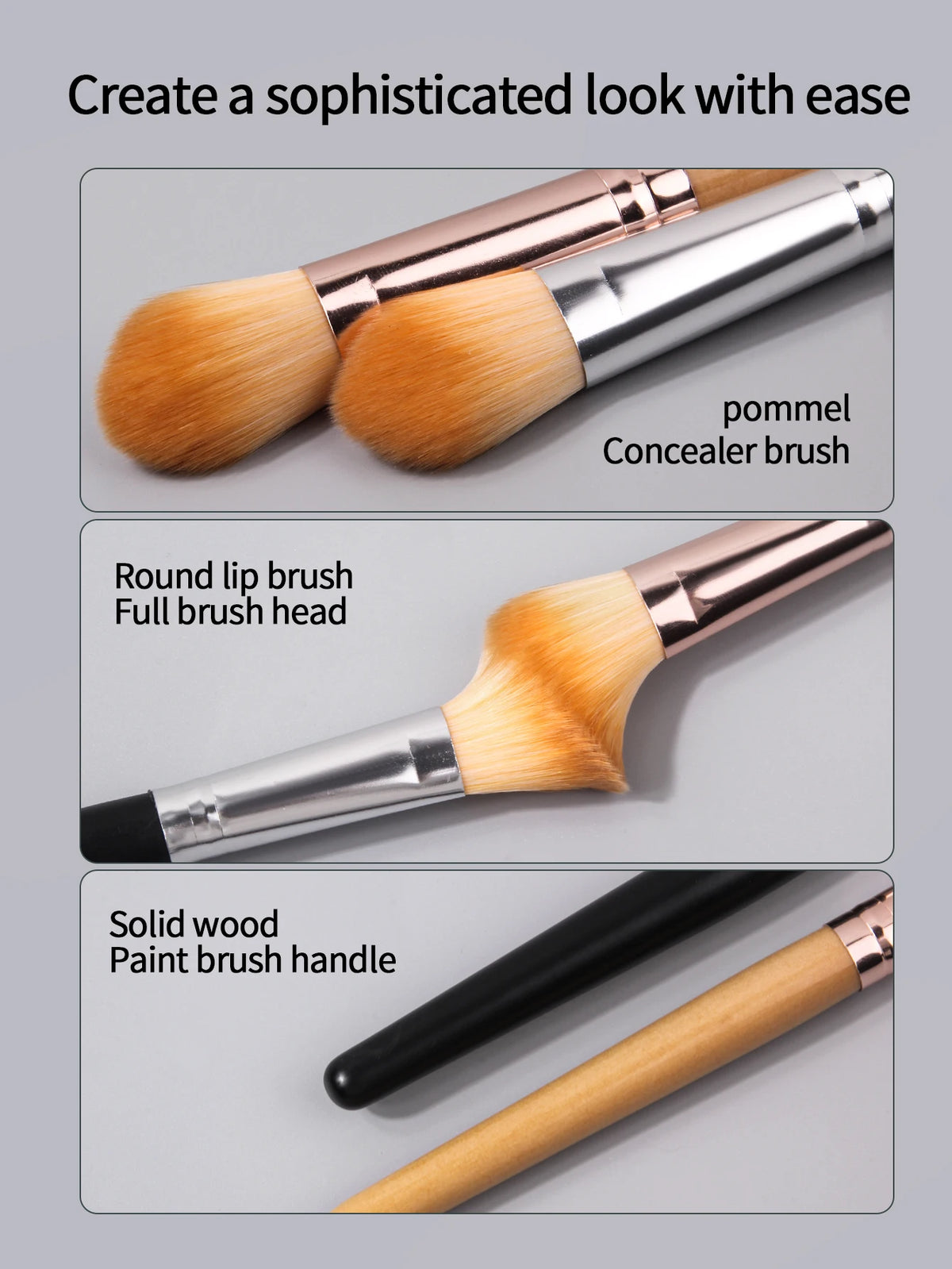 2pcs high-quality loose powder brush, blush brush, concealer brush, contouring brush, multi-purpose facial makeup brush tools Vue