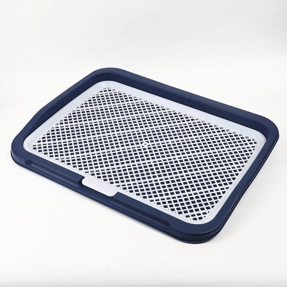Easy Clean Puppy Potty Training Tray Detachable Mesh Dog Toilet Tray Leak Proof Reusable Dog Potty Training Toilet Vue Dark Blue