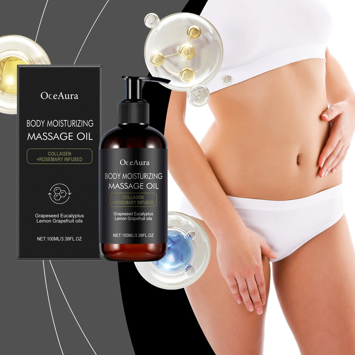 Body Relaxing Essential Oil Massage Oil Improve Rough Dry Skin Relieve Muscle Fatigue Body Nourishing Soft Care Vue