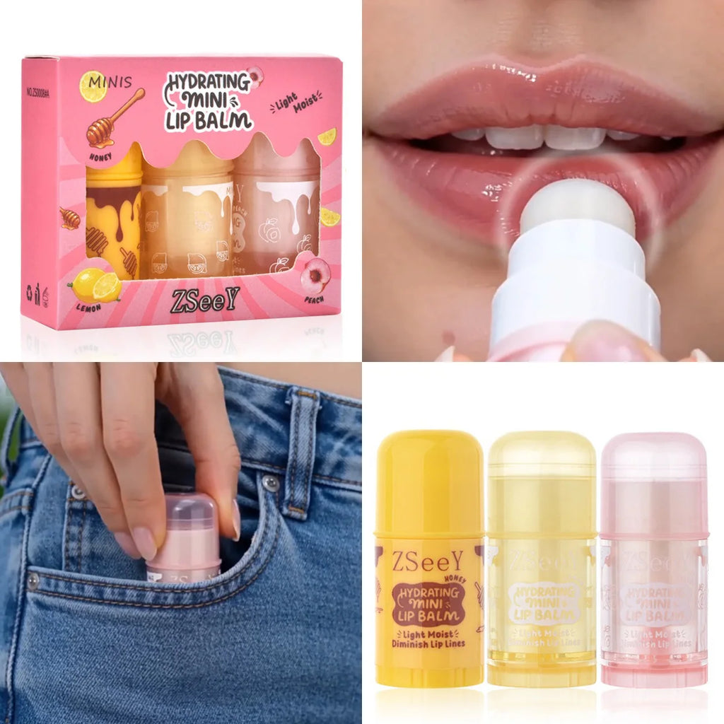3pcs/set New Fruits Lip Balm Set Moisturizing Nourishing Hydrating Lipstick Kits Lips Oil Moisturizing and Non Greasy Vue