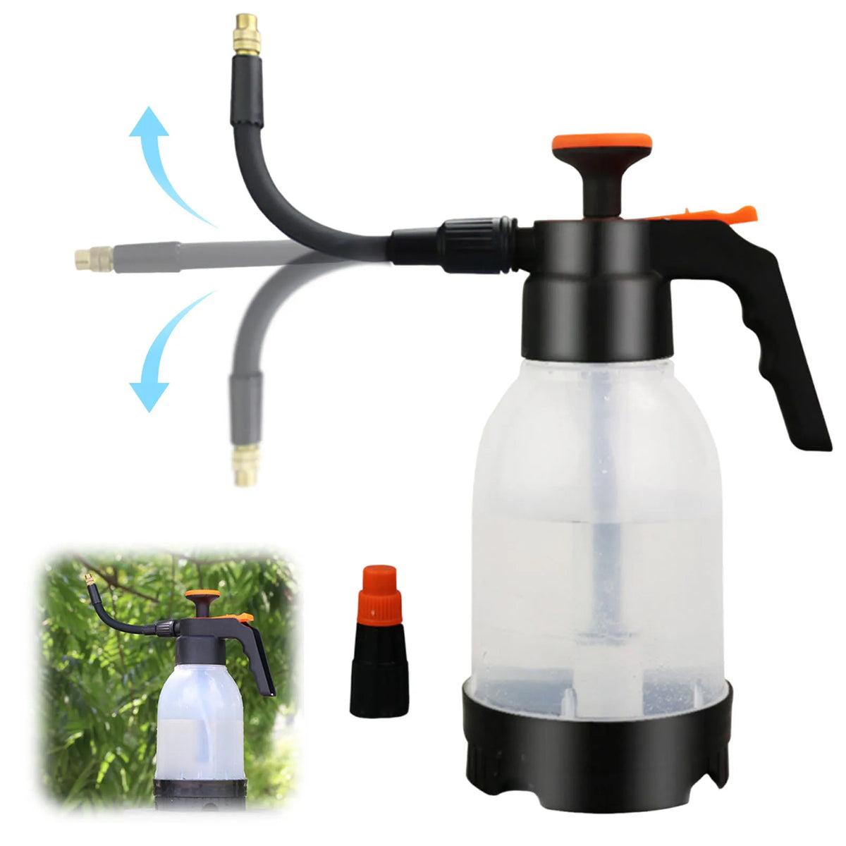 1.2L Garden Flower Spraying Equipment Hand Held Multi Functional Watering Can for Indoor Plants Car Cleaning and Household Use Vue