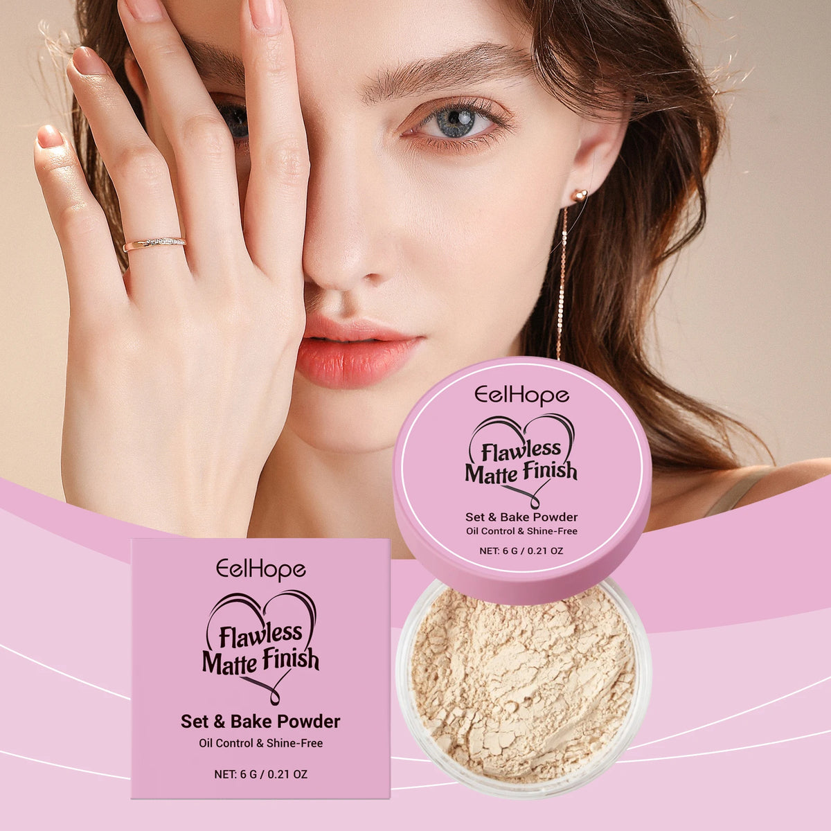 Setting Loose Powder - Natural, Lightweight, Oil-Control, Matte, Breathable, Refreshing & Non-Greasy Facial Setting Powder Vue