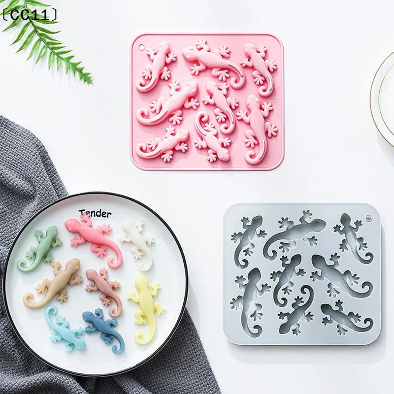 8 Cavity Gecko Theme Silicone Molds Fondant Candy Chocolate Mould