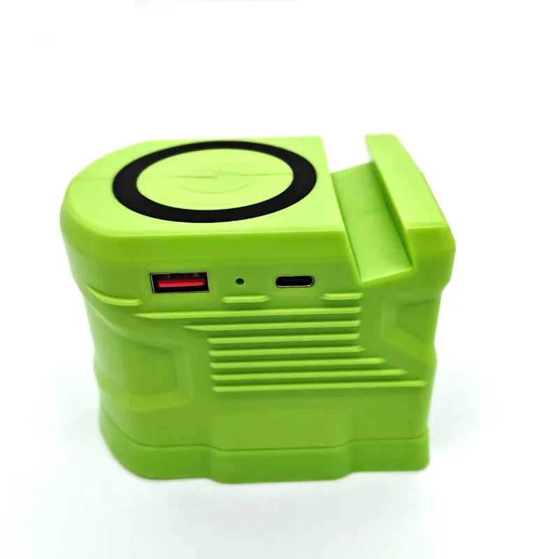 Portable Wireless Charging Adapter Compatible with For Ryobi 18/40V Li-ion Batteries with USB and Type-C Ports Ideal for Camping Vue