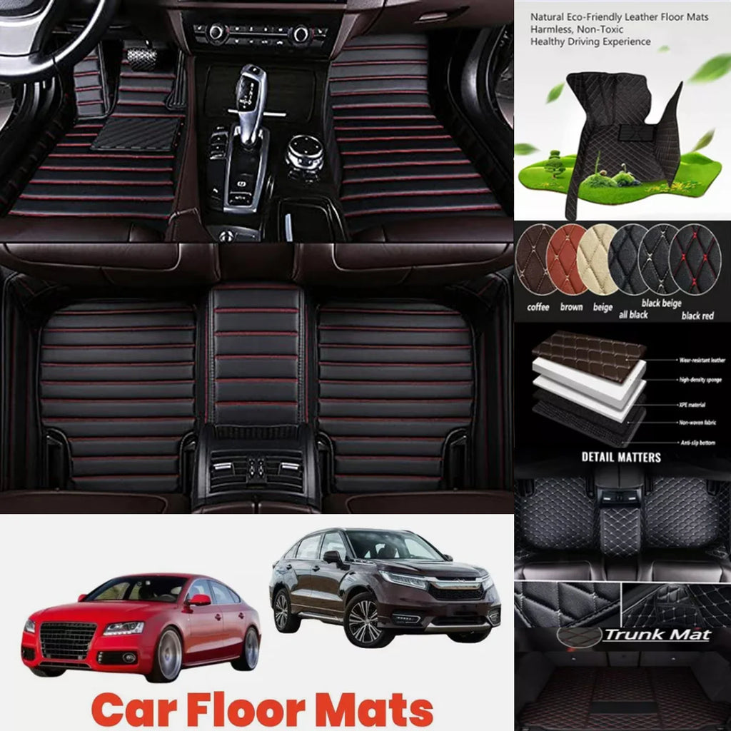 3D PU Leather Custom Floor Mats – Changan Kaicene F70 & F300 Custom Car Floor Mats Vue 2-black red F70 2021-2022