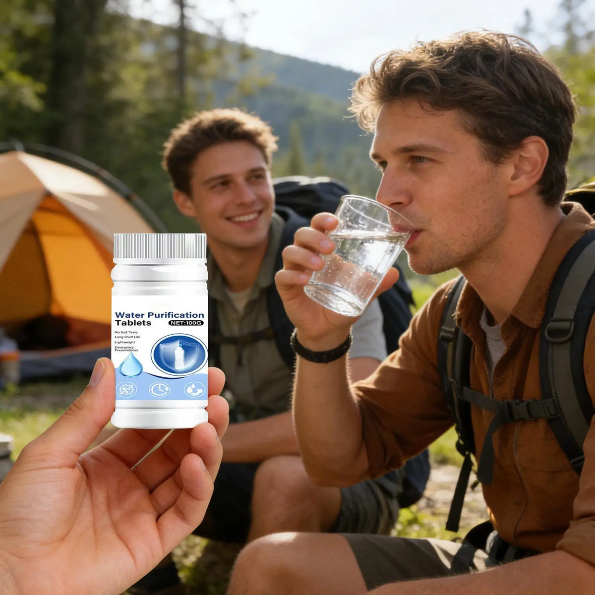 Water Filter Tablets Safe Odorless Portable Effective Camping Hiking Water Filter Tablets for Backpacking Hunting Traveling Vue Default Title