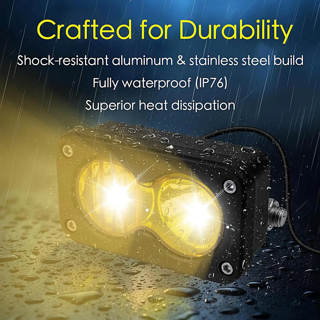 Front Bike Light 6500K Waterproof Headlight 20W Electric Bike LED Lights 3-Pin Connector for Motorcycle ATV Night Riding Outdoor Vue