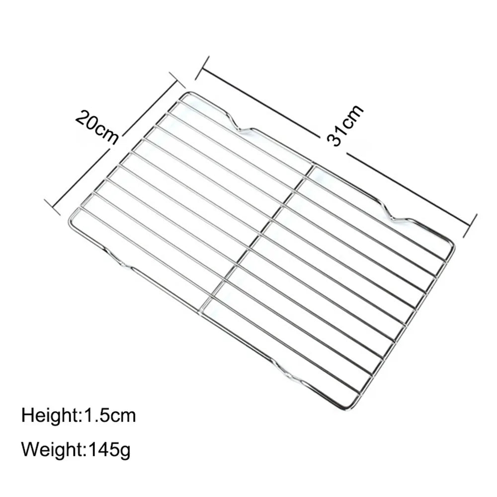 Stainless Steel Cooling Rack Non-stick Silver BBQ Tray Barbecue