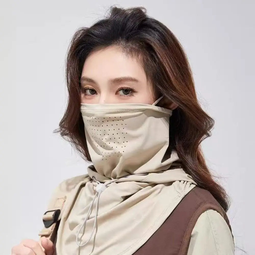 Full Face UV Protection Mask for Women Summer Ice Silk Breathable Sun Cover for Driving Cycling Outdoor Cooling Vue