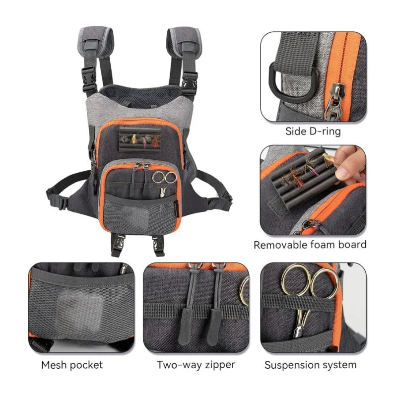 Chest Bag for Fishing Gear Tank Bag for Fishing Gear Storage Outdoor Flying Fishing Bag for Fishing Gear Storage, Chest Bag Vue