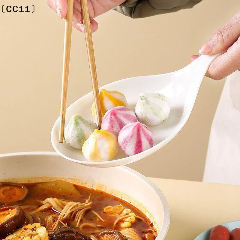 CC11Big Spoon Plate Handle Sauce Dish Plates Handled Serving Korean