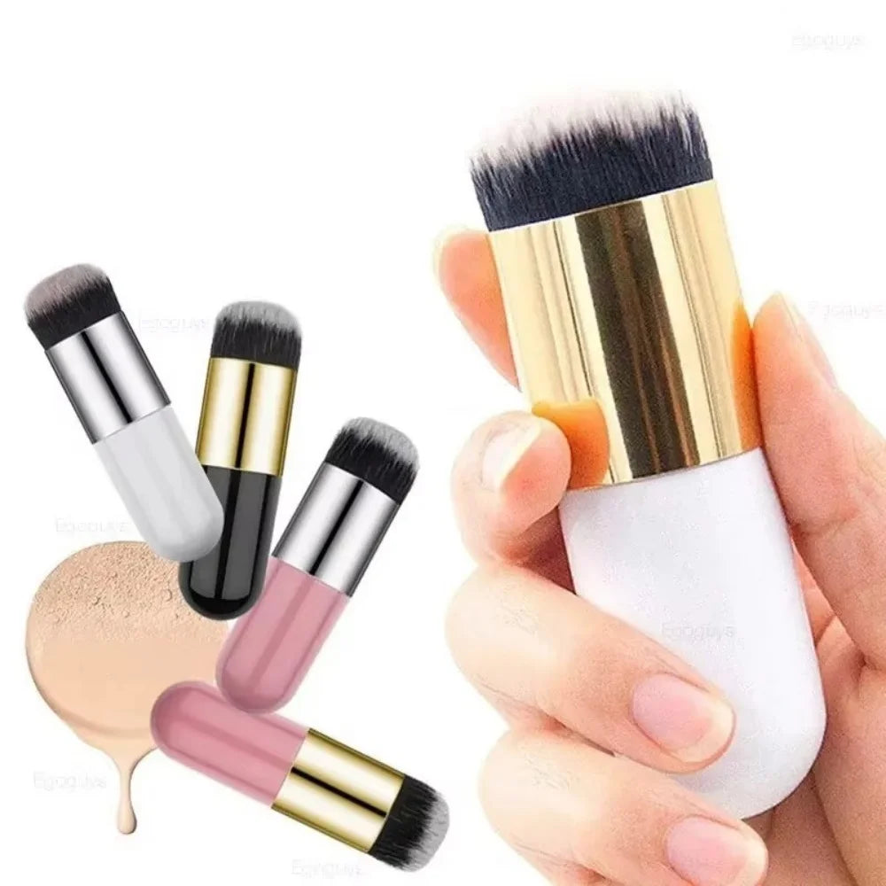 Professional Chubby Pier Flat Mushroom Foundation Brush Large Small Size BB Cream No Powder No Mark Cream Cosmetic Makeup Brush Vue