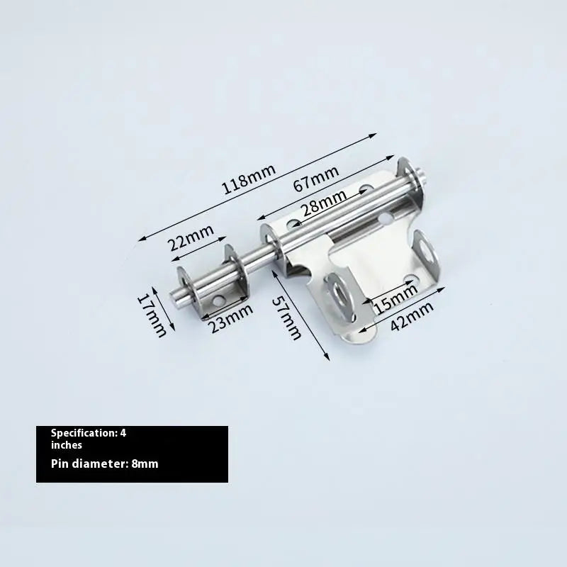 1 Set Solid Sliding Bolts Latch Hasp Stainless Steel Door Latch Home Hardware Gate Safety Toilet Door Lock Vue A2