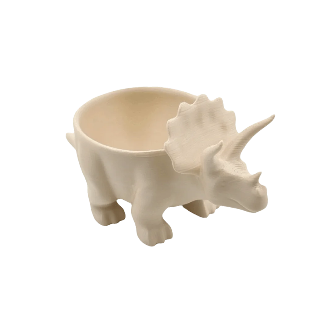 Container 3D Printed Dinosaur Flowerpot Funny Ornaments Mini Flower Pot Desktop Decoration Plant Planting Pot Table Vue Beige Triceratops