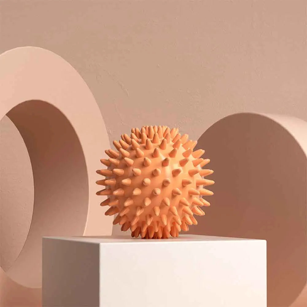 Spiky Hedgehog Massage Ball Deep Tissue Trigger Point Myofascial Release Muscle Pain Relief Yoga Shoulder Neck Foot Relaxation Vue Orange No plug