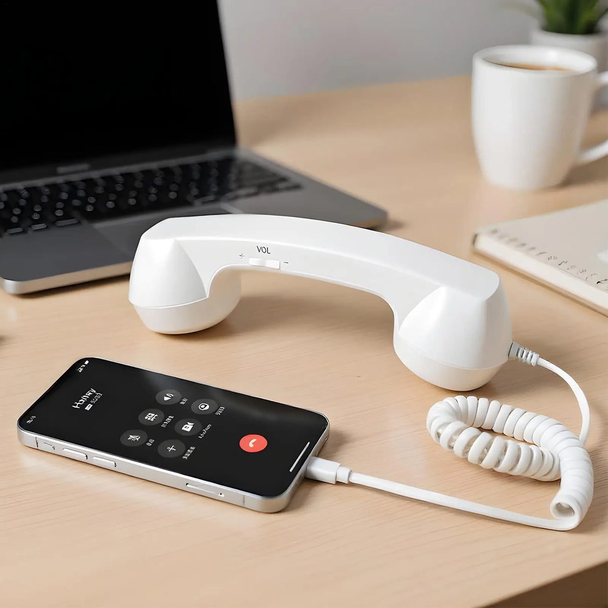 Retro Handset for Cell Phones Type-C Retro Classic Home Supplies with Microphone Old Telephone Receiver for Offices Travel Vue