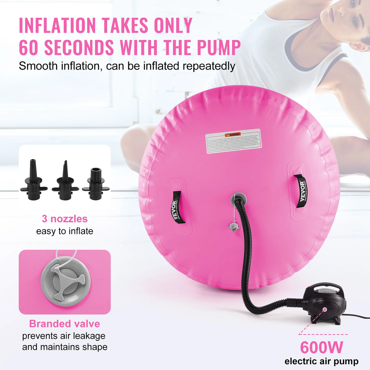 Inflatable Gymnastics Air Mat Tumble Track with Electric Pump & Roller Gymnastics Air Mat Vue