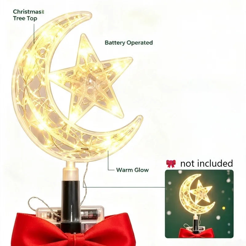 LED Christmas Tree Star Topper, Sparkling Five Pointed Ornament for Holiday Home Xmas Tree Decoration Vue