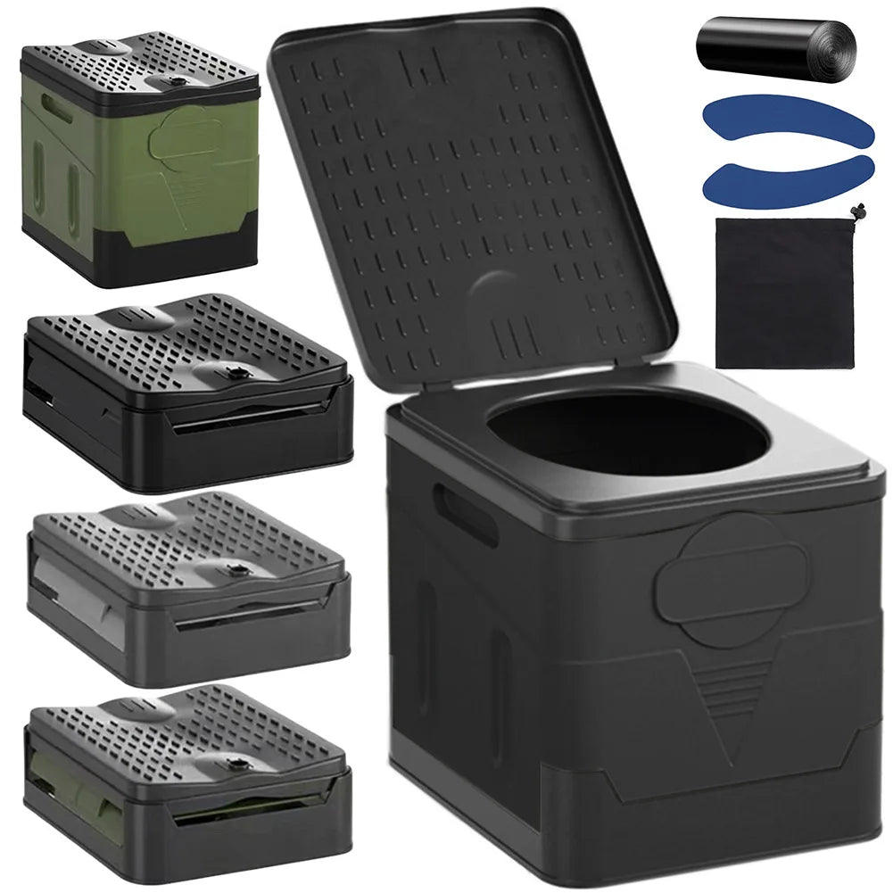 Portable Folding Camping Toilet | Anti-Odor, 300 lb Capacity Portable Camping Toilet Vue
