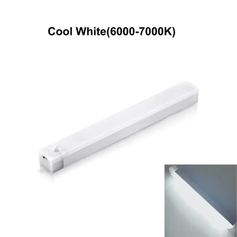 Motion Sensor LED Cabinet Light Type C Rechargeable Induction Night Light Wireless Portable Detector Lamp for Wardrobe Hallway Vue White Light