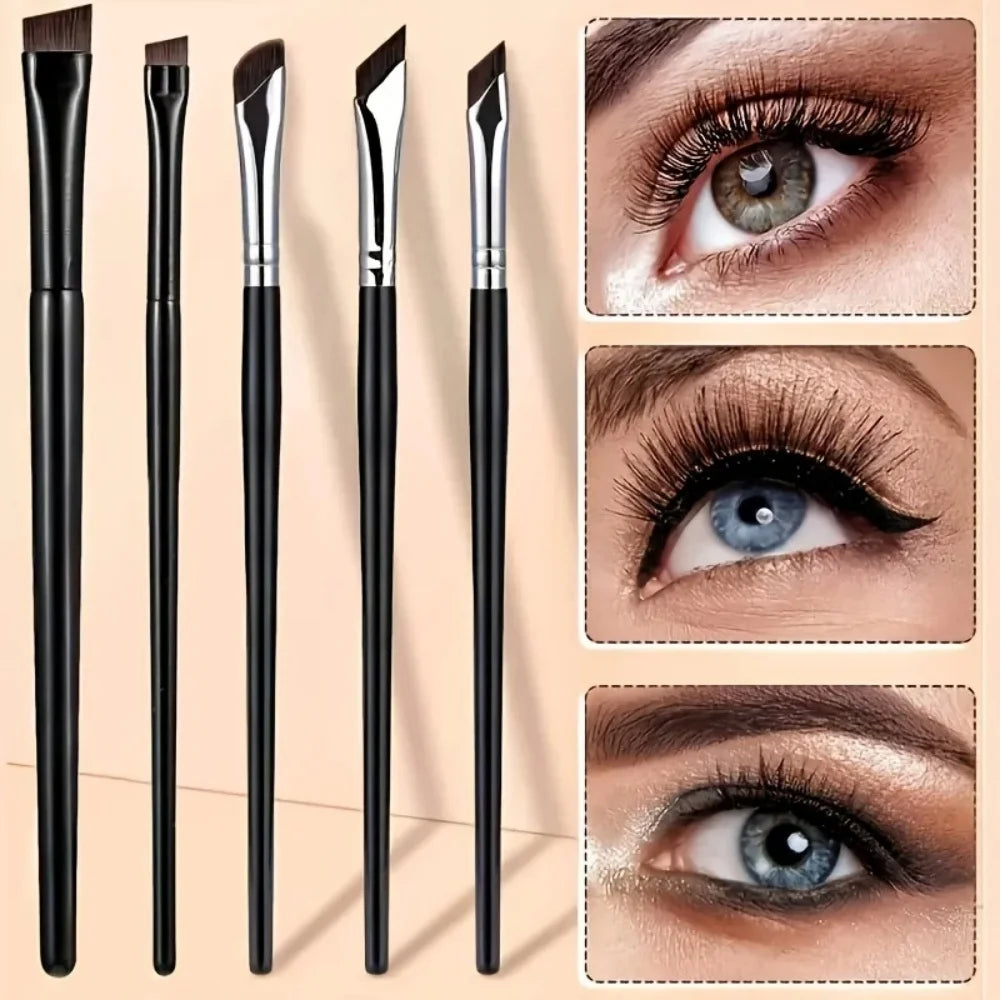 5pcs Eyeliner Brush Set with Tilted Fine Blade Suitable for Precise Application Suitable for All Skin Types Lower Eyelid Brush Vue