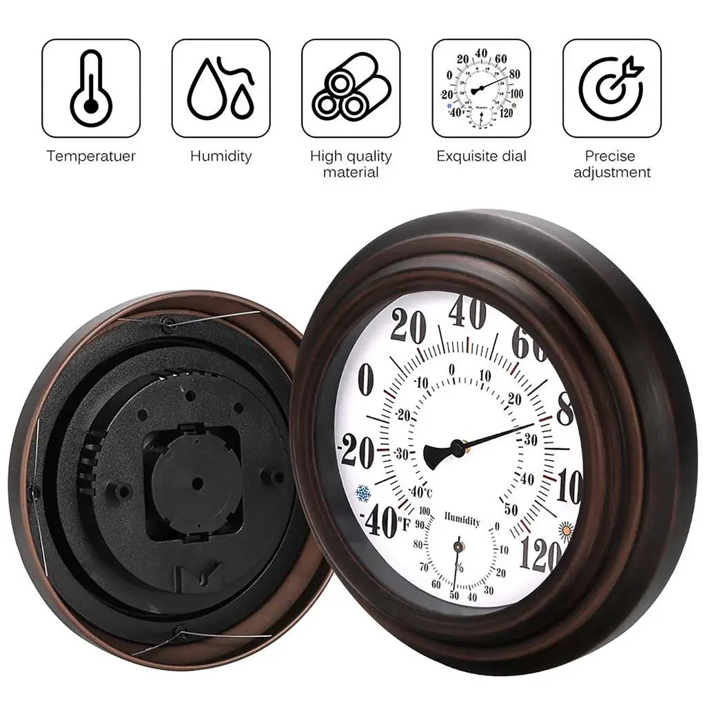 FangNymph Antique Wall Thermometer & Hygrometer | No Battery Wall Thermometer Hygrometer Vue