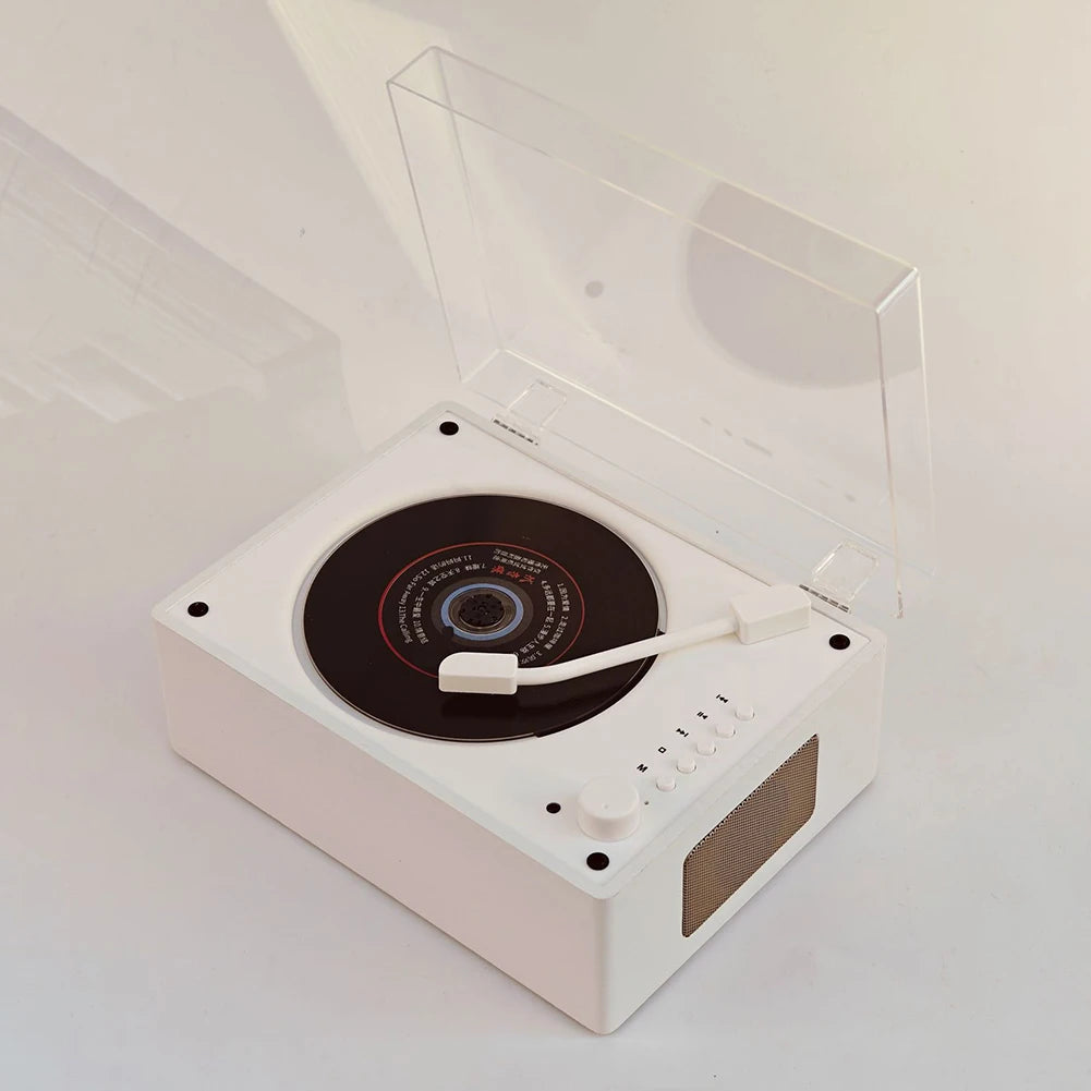 Portable Vintage CD Player Bluetooth5.0 Music Speaker 2000mAh Rechargeable 10M Remote Control CD/USB/AUX Home Decor Party Player Vue