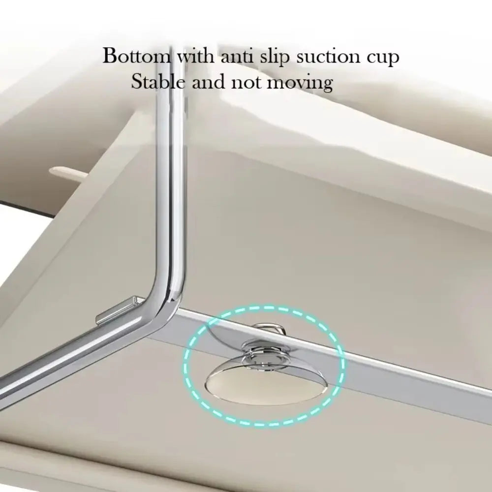 Carbon Steel/Stainless Steel Kitchen Sink Rack Self Drain Space Saving Sponge Holder Auto Drain Tray Suction Cup Dish Soap Rack Vue