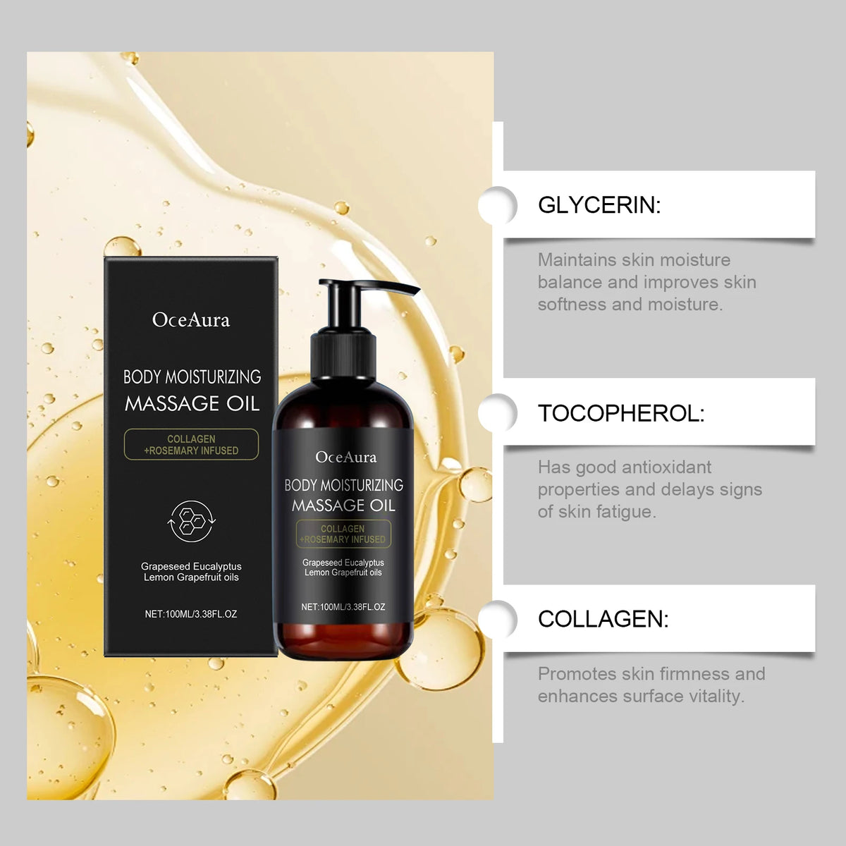 Body Relaxing Essential Oil Massage Oil Improve Rough Dry Skin Relieve Muscle Fatigue Body Nourishing Soft Care Vue
